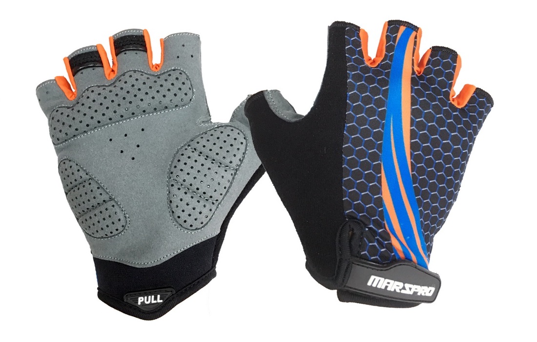 orange cycling gloves